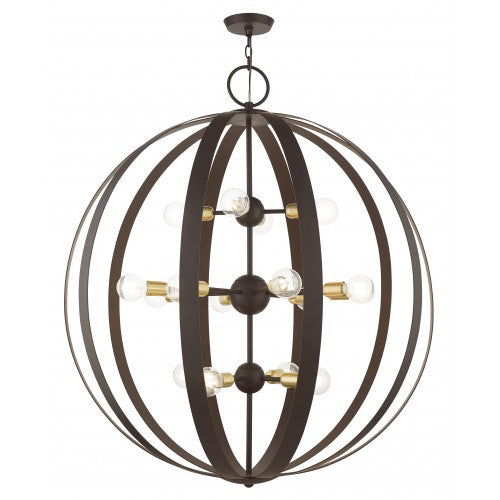 16 Light Bronze Foyer Chandelier Chandelier Livex