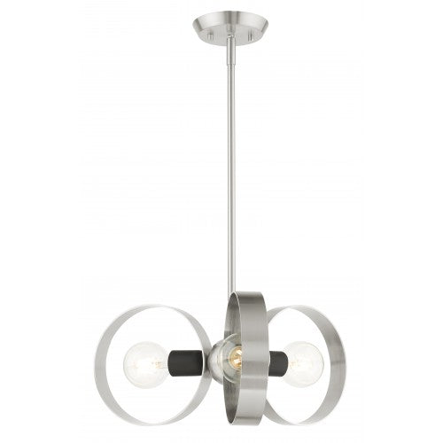 3 Light Brushed Nickel Chandelier Chandelier Livex