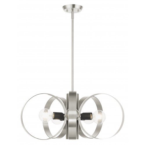 6 Light Brushed Nickel Chandelier Chandelier Livex