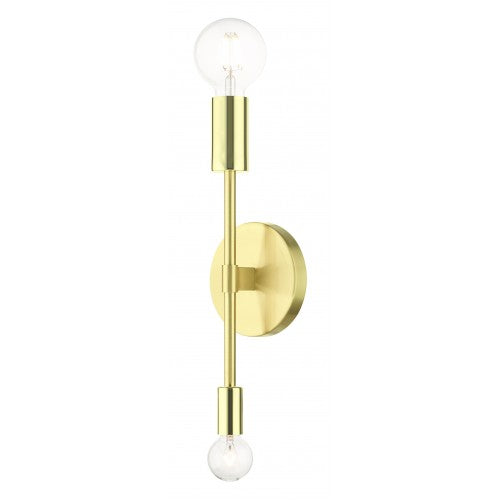 2 Light Satin Brass Wall Sconce Wall Sconce Livex