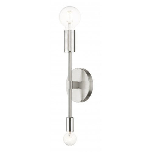 2 Light Brushed Nickel Wall Sconce Wall Sconce Livex