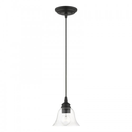 1 Light Black Single Pendant Pendant Livex