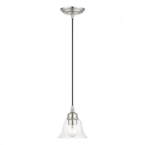 1 Light Brushed Nickel Single Pendant Pendant Livex