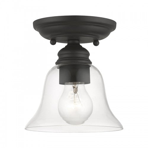 1 Light Black Small Semi-Flush Semi Flush Livex