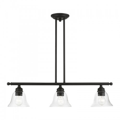 3 Light Black Linear Chandelier Linear Livex