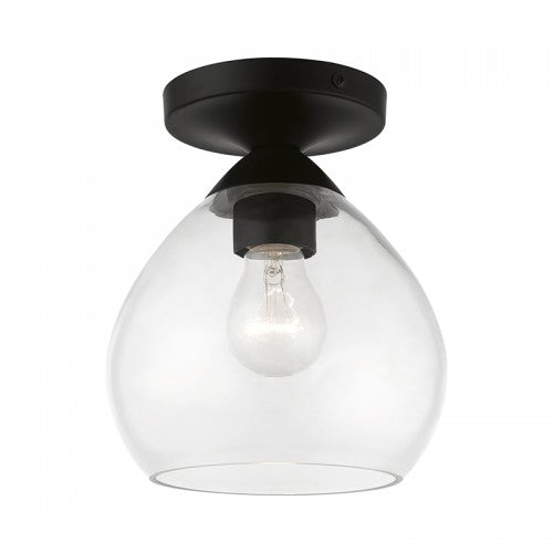 1 Light Black Semi-Flush Semi Flush Livex