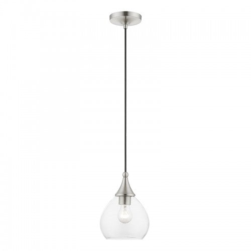 1 Light Brushed Nickel Mini Pendant Pendant Livex