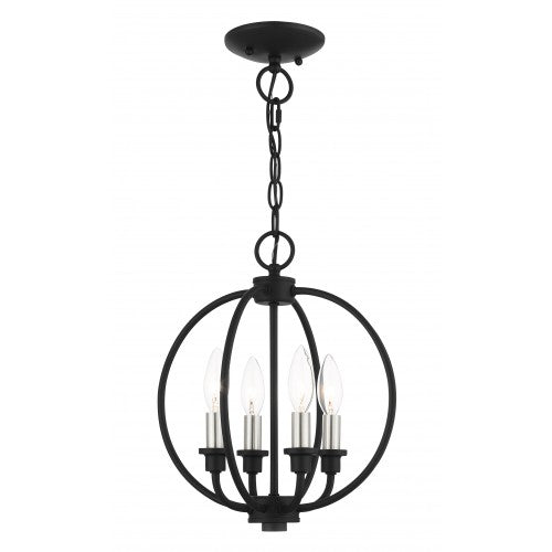 4 Light Black Chandelier Chandelier Livex