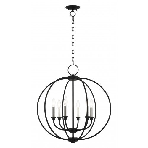 6 Light Black Chandelier Chandelier Livex