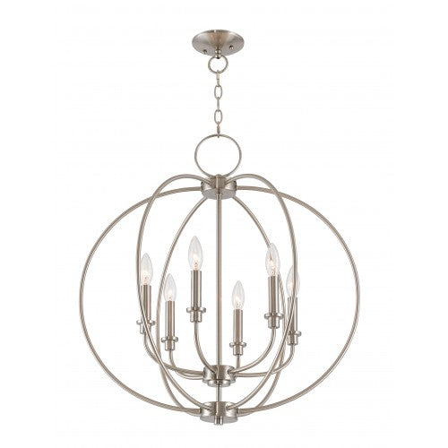 6 Light Brushed Nickel Chandelier Chandelier Livex