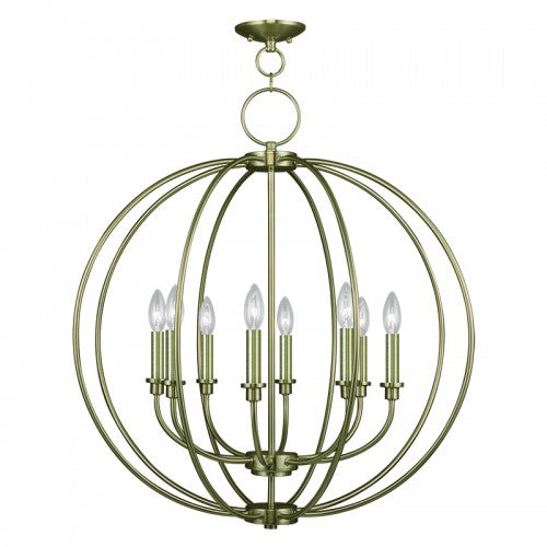 8 Light Antique Brass Chandelier Chandelier Livex