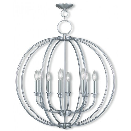 8 Light Brushed Nickel Chandelier Chandelier Livex