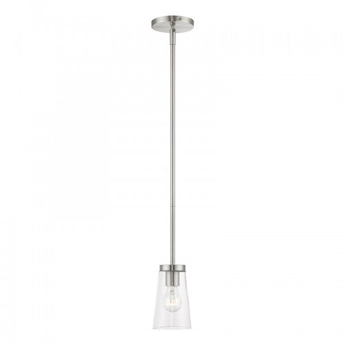 1 Light Brushed Nickel Mini Pendant Pendant Livex