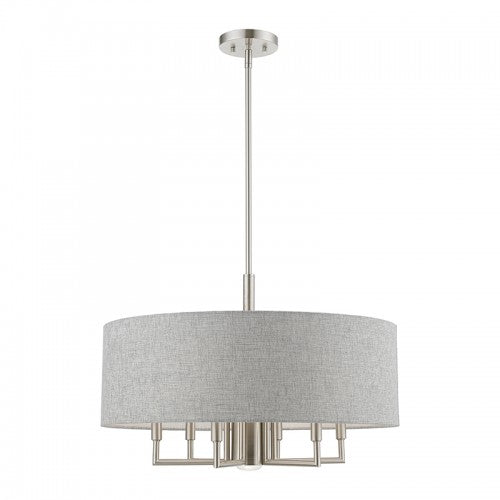 7 Light Brushed Nickel Pendant Chandelier Chandelier Livex