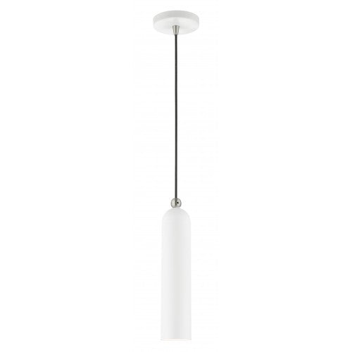 1 Light White Pendant Pendant Livex