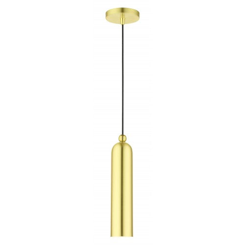 1 Light Satin Brass Pendant Pendant Livex