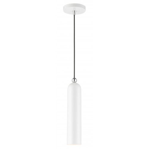 1 Light Shiny White Pendant Pendant Livex