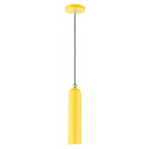 1 Light Shiny Yellow Pendant Pendant Livex