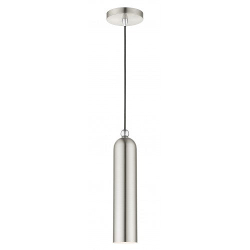 1 Light Brushed Nickel Pendant Pendant Livex