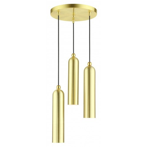 3 Light Satin Brass Pendant Pendant Livex