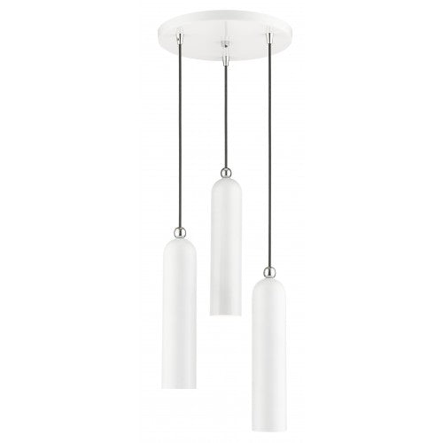 3 Light Shiny White Pendant Pendant Livex