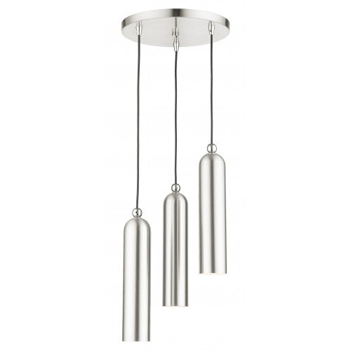 3 Light Brushed Nickel Pendant Pendant Livex