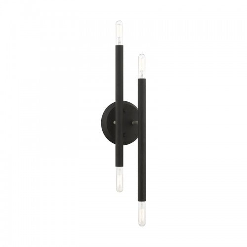 4 Light Black with Brushed Nickel Accents ADA Sconce Wall Sconce Livex