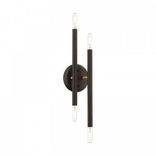 4 Light Bronze with Antique Brass Accents ADA Sconce Wall Sconce Livex