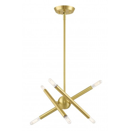 6 Light Satin Brass Chandelier Chandelier Livex