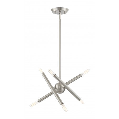 6 Light Brushed Nickel Chandelier Chandelier Livex