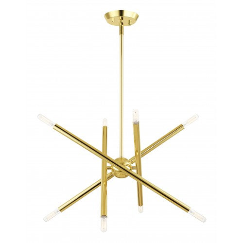 8 Light Polished Brass Chandelier Chandelier Livex
