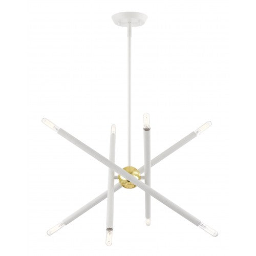8 Light White Chandelier Chandelier Livex