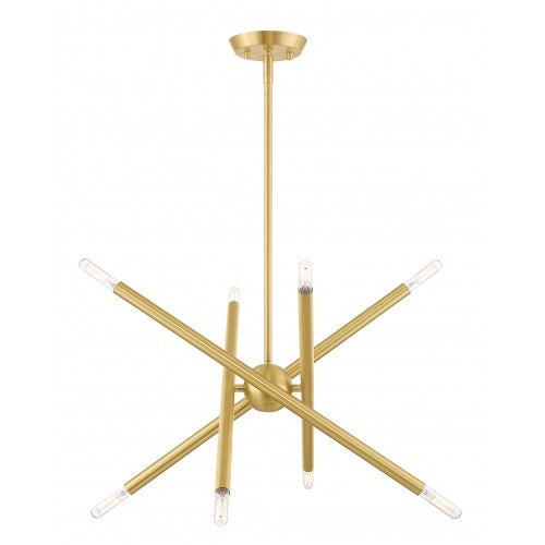 8 Light Satin Brass Chandelier Chandelier Livex