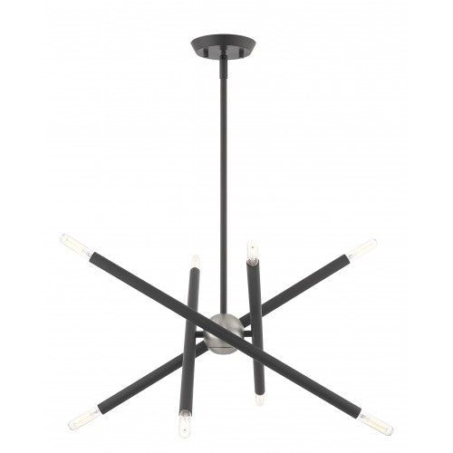 8 Light Scandinavian Gray Chandelier Chandelier Livex