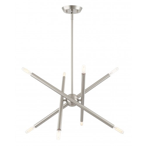 8 Light Brushed Nickel Chandelier Chandelier Livex