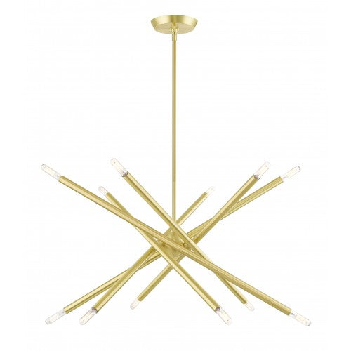 12 Light Satin Brass Chandelier Chandelier Livex