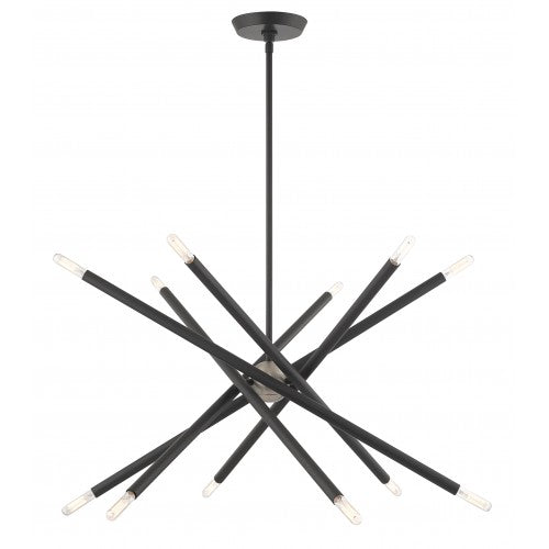 12 Light Scandinavian Gray Chandelier Chandelier Livex
