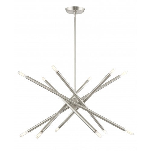 12 Light Brushed Nickel Chandelier Chandelier Livex
