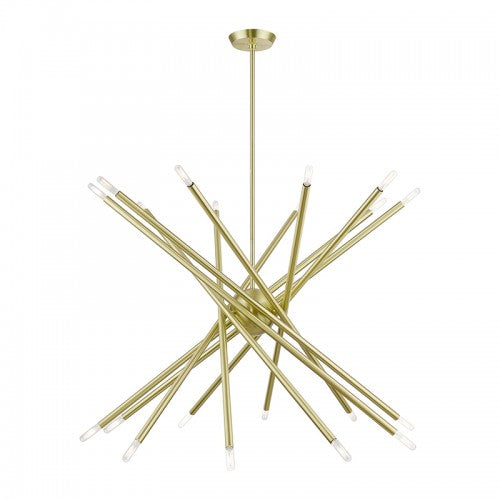 20 Light Satin Brass Large Chandelier Chandelier Livex