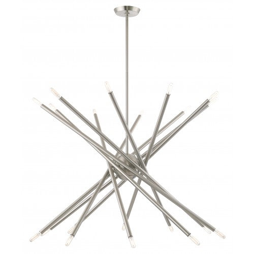 20 Light Brushed Nickel Chandelier Chandelier Livex