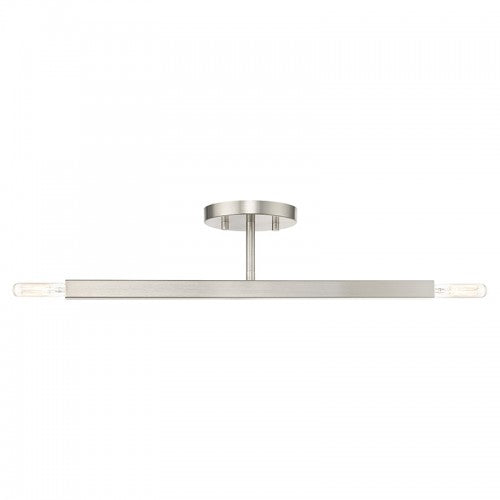 2 Light Brushed Nickel Semi-Flush Semi Flush Livex