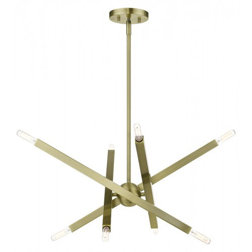 8 Light Antique Brass Chandelier Chandelier Livex