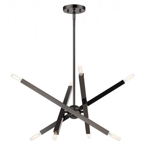 8 Light Black Chrome Chandelier Chandelier Livex