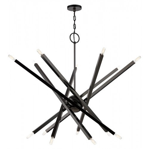 14 Light Black Chrome Extra Large Chandelier Chandelier Livex