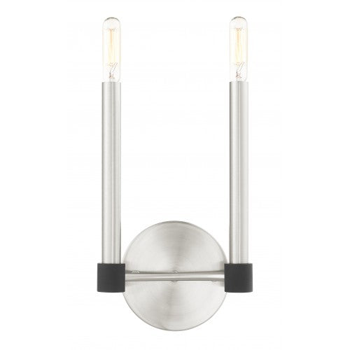 2 Light Brushed Nickel Wall Sconce Wall Sconce Livex