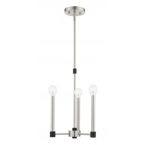 3 Light Brushed Nickel Chandelier Chandelier Livex