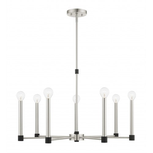 7 Light Brushed Nickel Chandelier Chandelier Livex