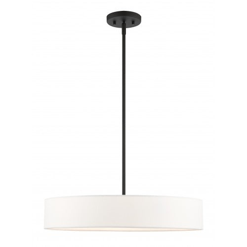 4 Light Black Chandelier Pendant Livex