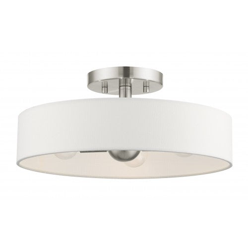 4 Light Brushed Nickel Semi Flush Mount Semi Flush Livex