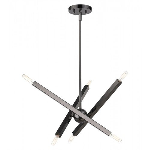 6 Light Black Chrome Chandelier Chandelier Livex